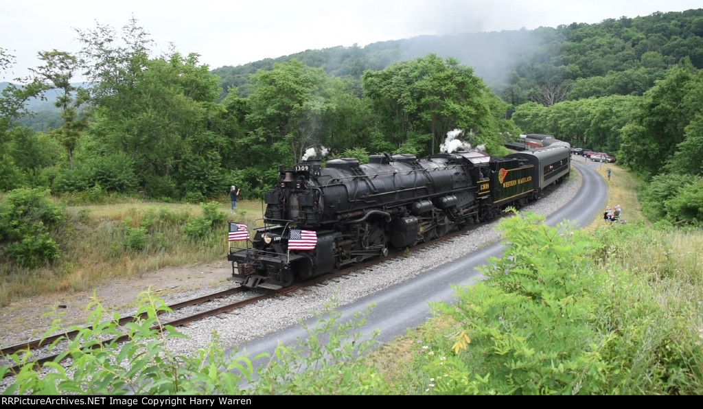 WMSR 1309 at Helmstetters Curve